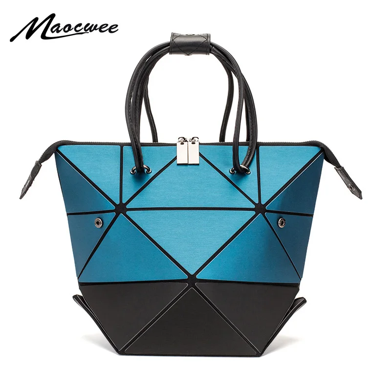 Светящиеся сумки для женщин матовые тоуты с геометрическим узором клатч