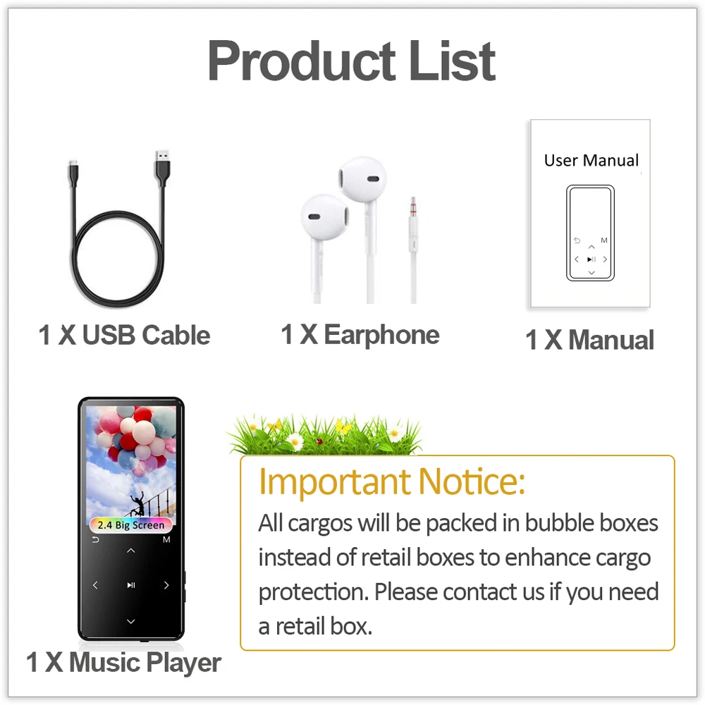 Редант MP3 с Bluetooth и Динамик сенсорных клавиш 2 4 "Экран Hi Fi плеер Walkman MP 3 Flac