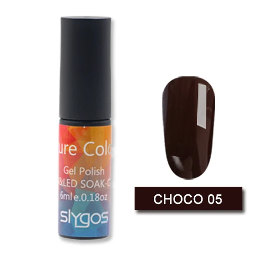 Choco 05 SLYGOS 6 мл шоколадный коричневый кофе карамель замочить от УФ/светодиодный гель лак для ногтей 6 Чистый Цвет гель лак для маникюра - Цвет: Choco 05