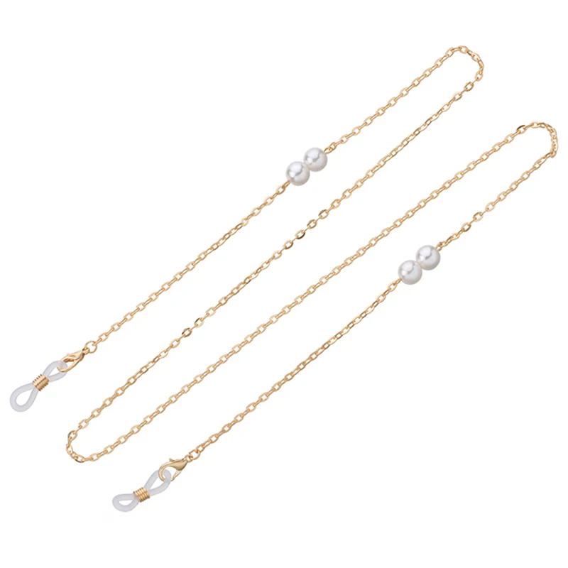 

1 шт. ремешок для очков поддельные очки с жемчугом подвесная цепь Модные солнцезащитные очки держатель шеи шнур очки, без шнуровки, с металли...