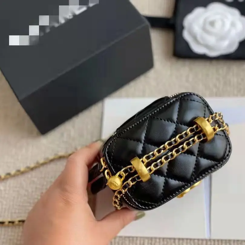 

2021 new box-type rhombus chain small gold ball crossbody women's bags fashion single shoulder crossbody small square bag