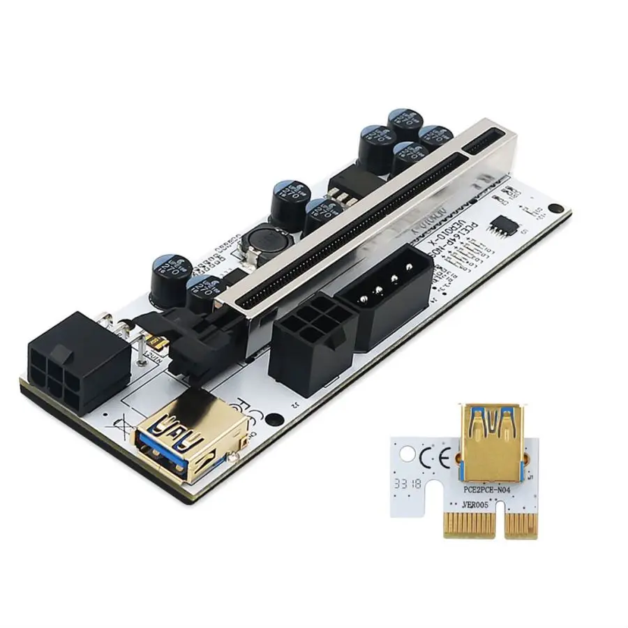 Riser 010 PCI-E карта расширения VER010 PCI Express PCIE 1X до 16X Расширительная со светодиодной