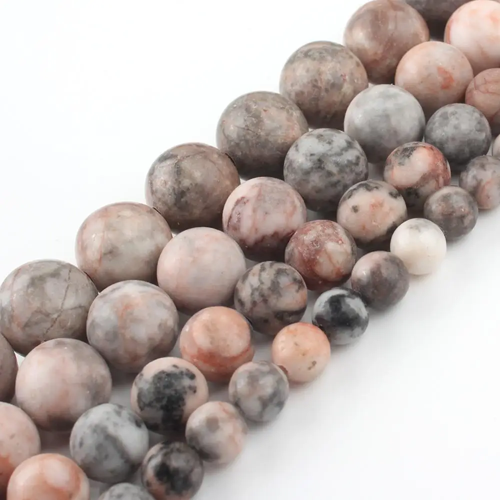 Натуральный розовый Зебра Ясперс Камень Круглые бусины для самостоятельного