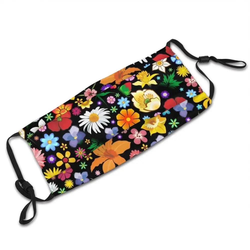 Весенние цветы шаблон пользовательский моющийся фильтр Pm2.5 для взрослых детей