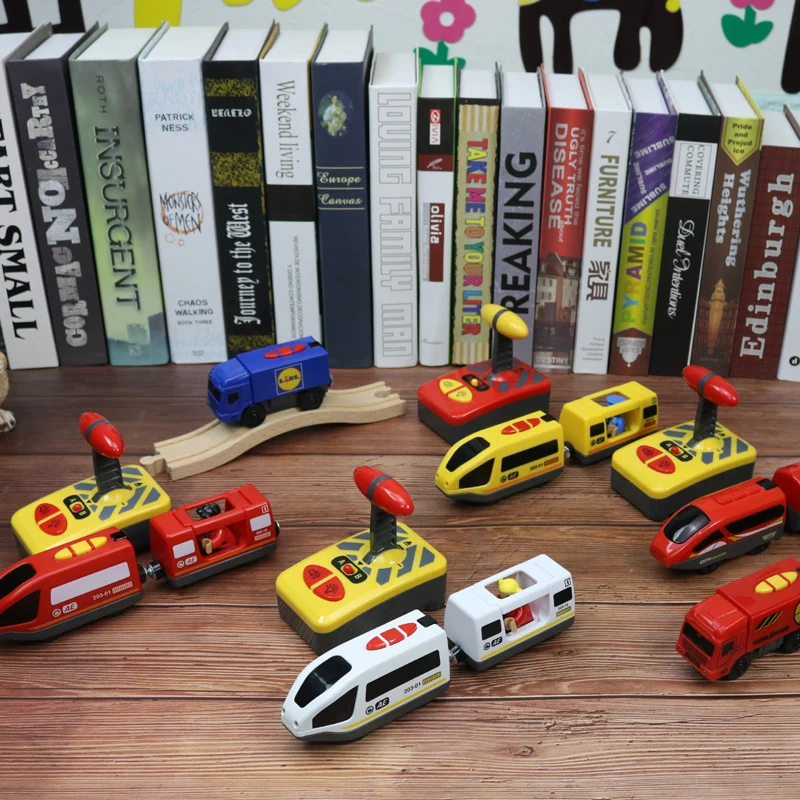 Поезд с пультом дистанционного управления Электрический паровоз деревянный