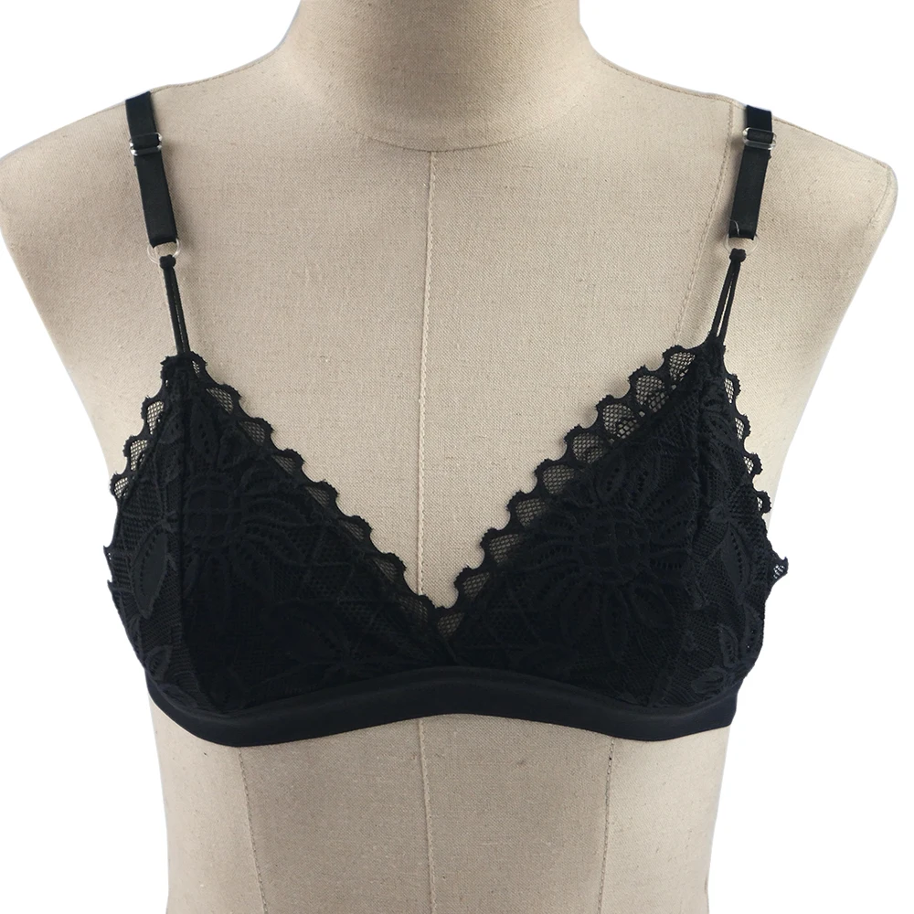 Сексуальный бюстгальтер с цветочным кружевом без косточек прозрачный бесшовный