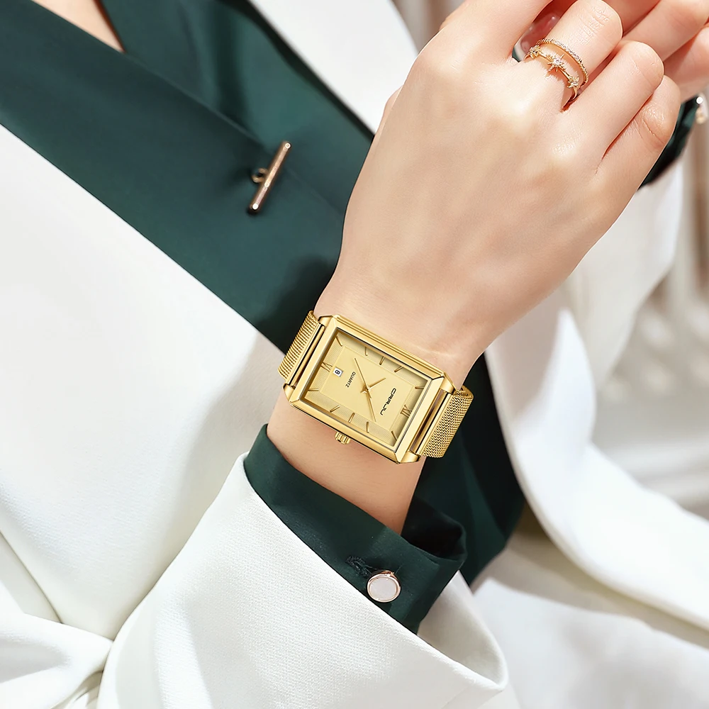

CRRJU Gold Watch Women Watches Ladies Creative Steel Women's Bracelet Watches Female Clock Relogio Feminino Montre Femme