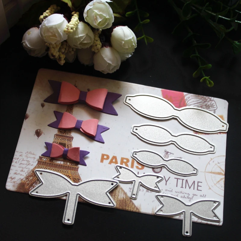 

6Pcs/lot Bowknot Bows Metal Cutting Dies DIY Scrapbooking Artist Stencils Ribbon Greeting Cards Decoration Embossing Folder Cut
