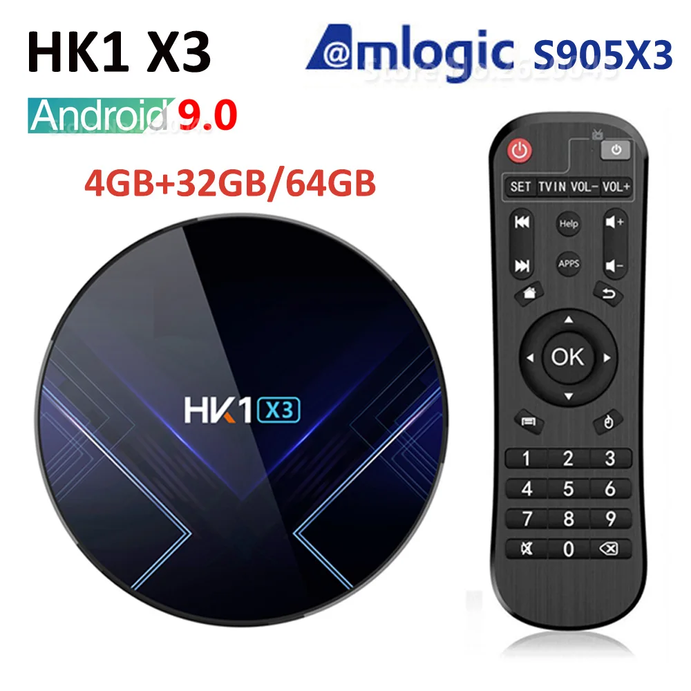 10 шт./лот Hk1 x3 ТВ приставка Lan плеер Android 9,0 Amlogic S905x3 8K HD 1000M 4GB 32GB 64GB 128GB 5G