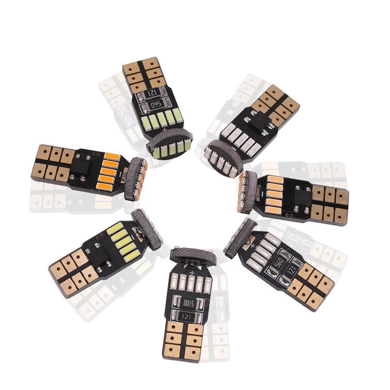 10 шт. T10 W5W 194 Canbus безотказные клиновидные лампы 4014 15 SMD светодиодный T10 Can-bus Авто зазор предупреждающие огни 6500K неполярность
