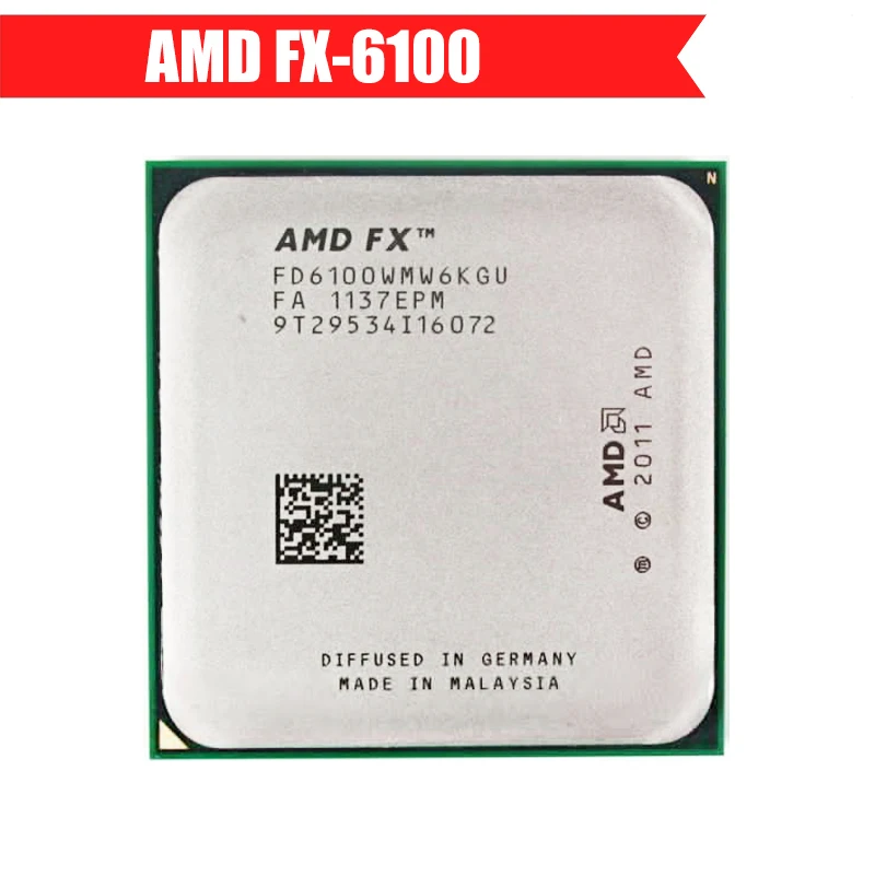 

AMD FX-Series FX-6100 FX 6100 fx6100 Processor 3.3 GHz 8M Cache FD6100WMW6KGU Socket AM3+ Six-Core Six-Thread Desktop CPU