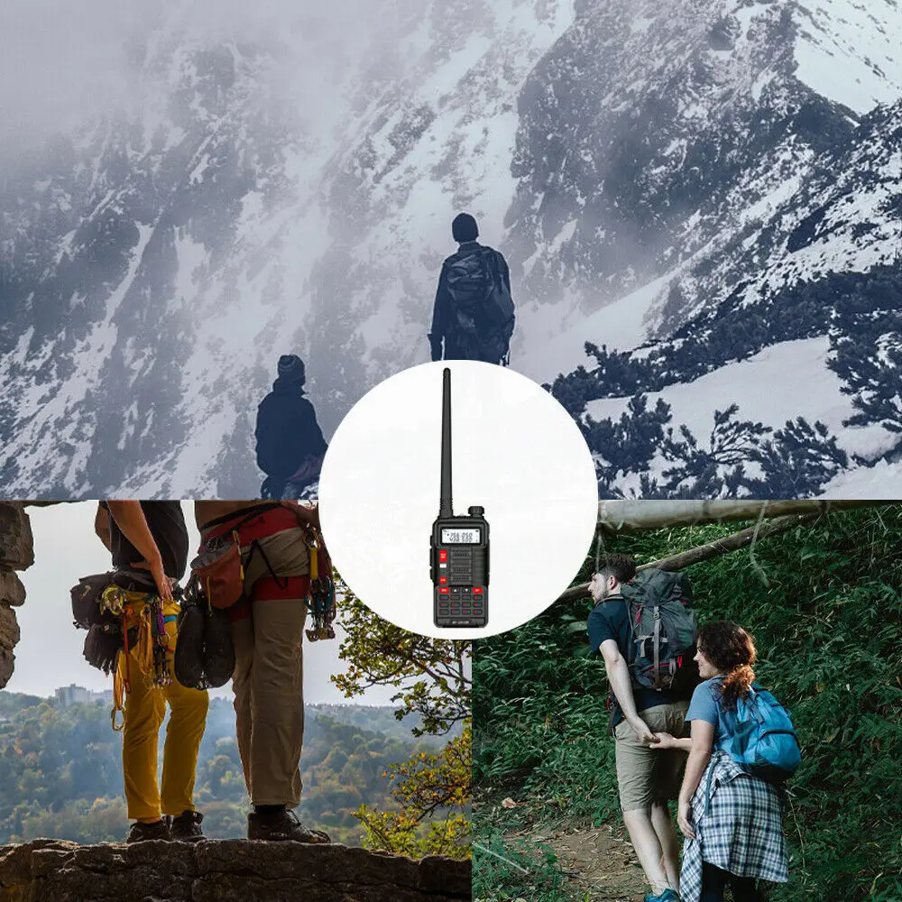10w high power wireless walkie talkie 10km vhf uhf dual band handheld intercom for construction site outdoor sports cycling ура free g