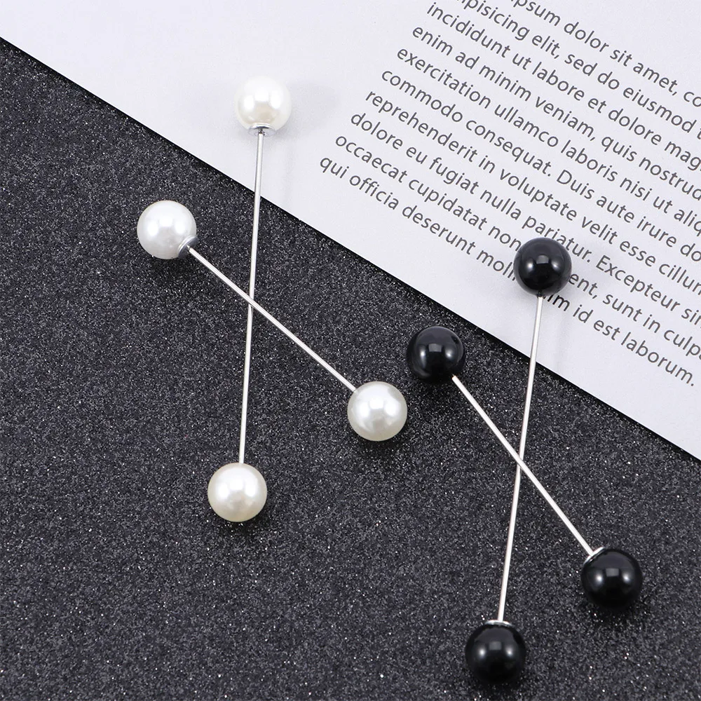 Практичная Очаровательная двухсторонняя жемчужная шпилька для шарфа булавка