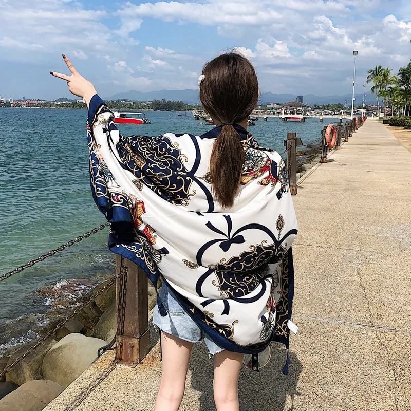 Классический роскошный брендовый женский шарф-поводок модные шелковые шарфы с