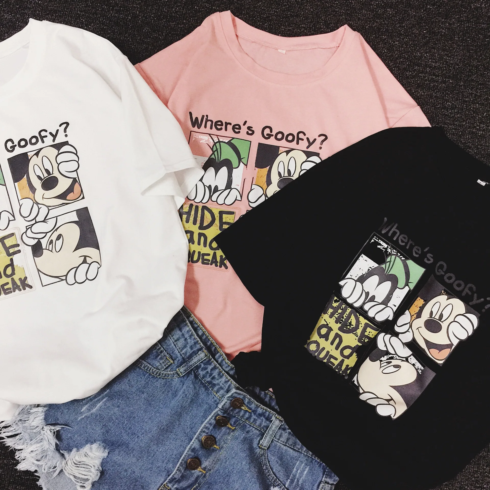 2019 New Minnie Korean T-Shirt Women Mickey Print Loose Female Tshirt Cute Tee Clothes Tops Streetwear Harajuku | Женская одежда