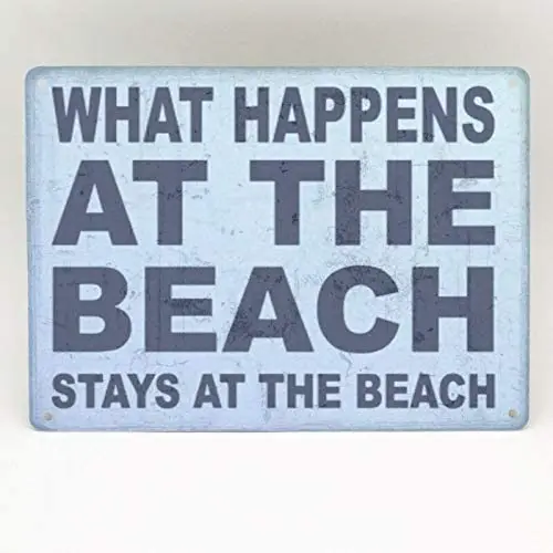 

JUCHen Beach Theme What Happens at The Aluminum Sign Bar Pub Garage Hotel Diner Cafe Home Iron Mesh Fence Farm