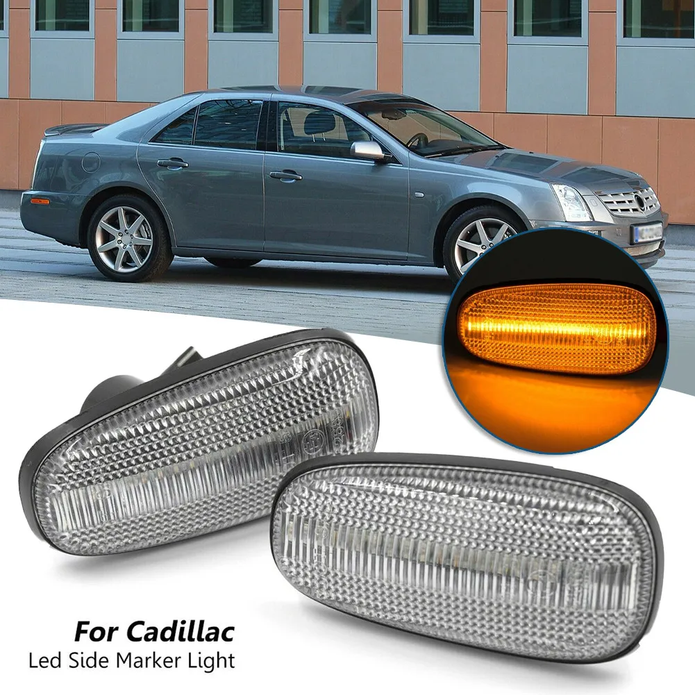 

ABS+PC Side Marker Light Amber Easy Installation For Cadillac STS STS-V