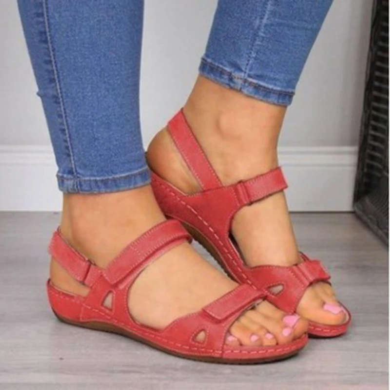 

2020 New Women Sandals Soft Three Color Stitching Ladies Sandals Comfortable Flat Sandals Open Toe Beach Shoes Woman Footwear