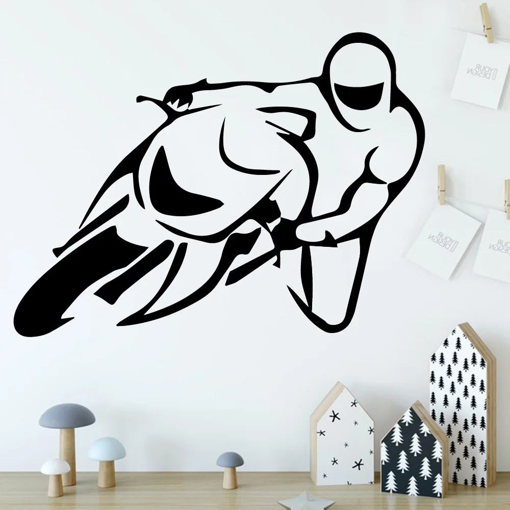 Виниловые самоклеящиеся обои с мотоциклом виниловые наклейки для мальчиков и