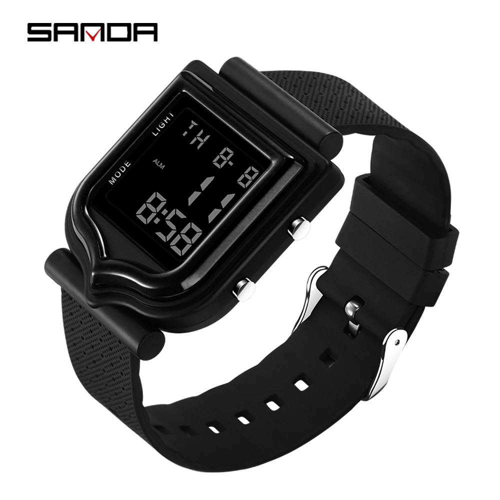 SANDA, спортивные часы, мужские электронные часы, многофункциональные часы, мужские электронные часы, мужские светодиодный электронные часы