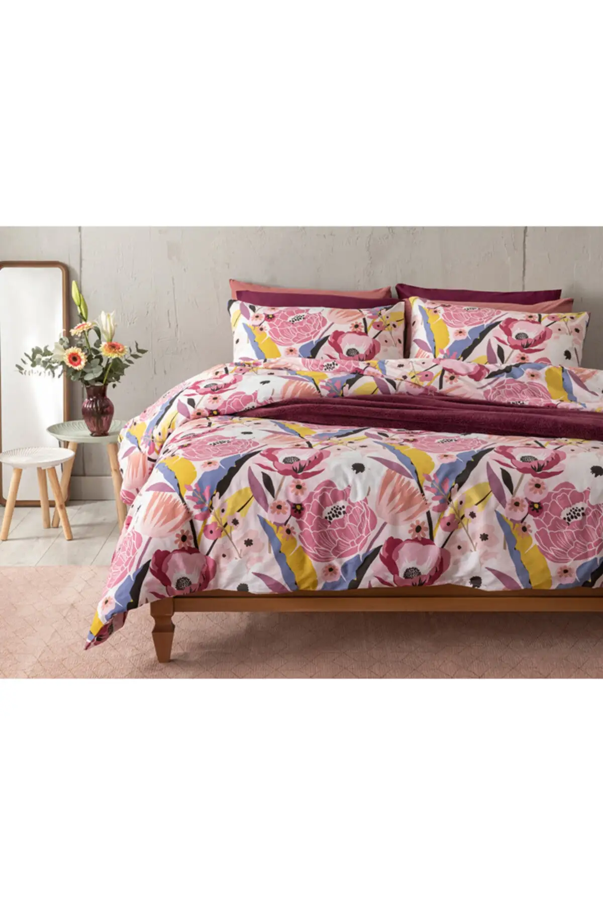 

Painted Garden Cotton Double Personality Duvet cover 200x220 Cm Pink 200x220 Burgundy 200x220 Cotton tubeless