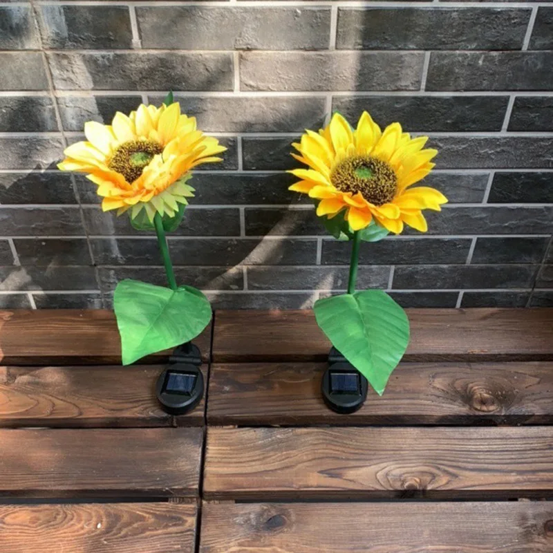 

1/2pcs Solar Sunflower Lights Garden Outdoor LED Flower Lamp Landscape Lawn Flower Light TRYC889