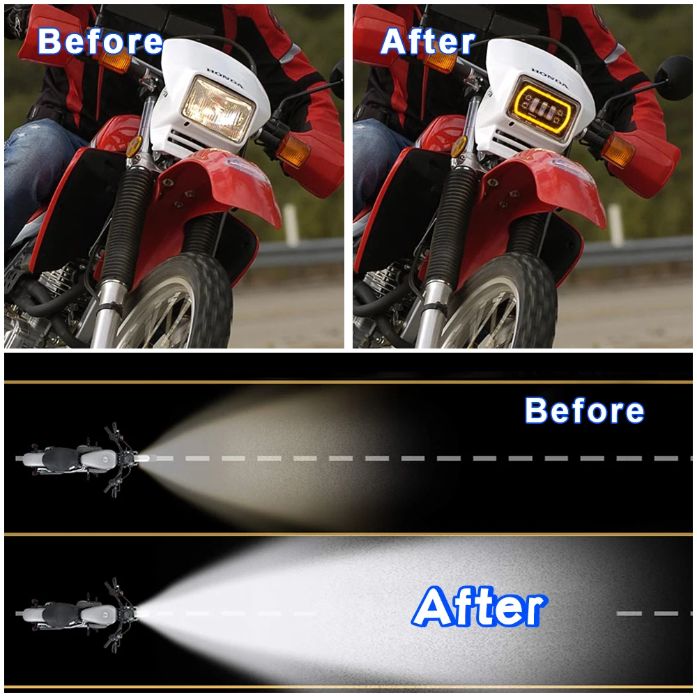 

4x6" LED Light sealed beam headlamp DRL RGB halo 4x6 inch LED Motorcycle Headlight for Su zuki DRZ Motorbike 1PCS