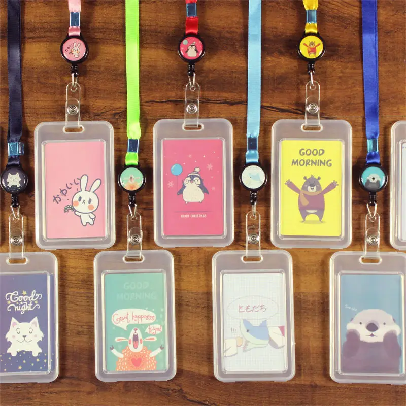 

Cute Cartoon Retractable Badge Card Holder Nurse Doctor Exhibition Pull Key ID Name School Office Supplies