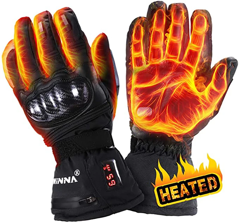 

Winter Warm 2200mAh Battery Rechargeable Electric Heated Glove Waterproof Windproof Heating Gloves For sports bike Riding Skiing