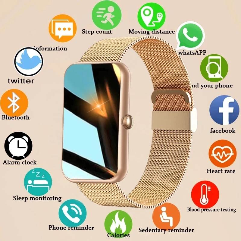 LIGE New Smart Band Women Watch Fitness Tracker Bracelet Waterproof Smartwatch Heart Rate Monitor Blood Oxygen For Huawei Xiaomi