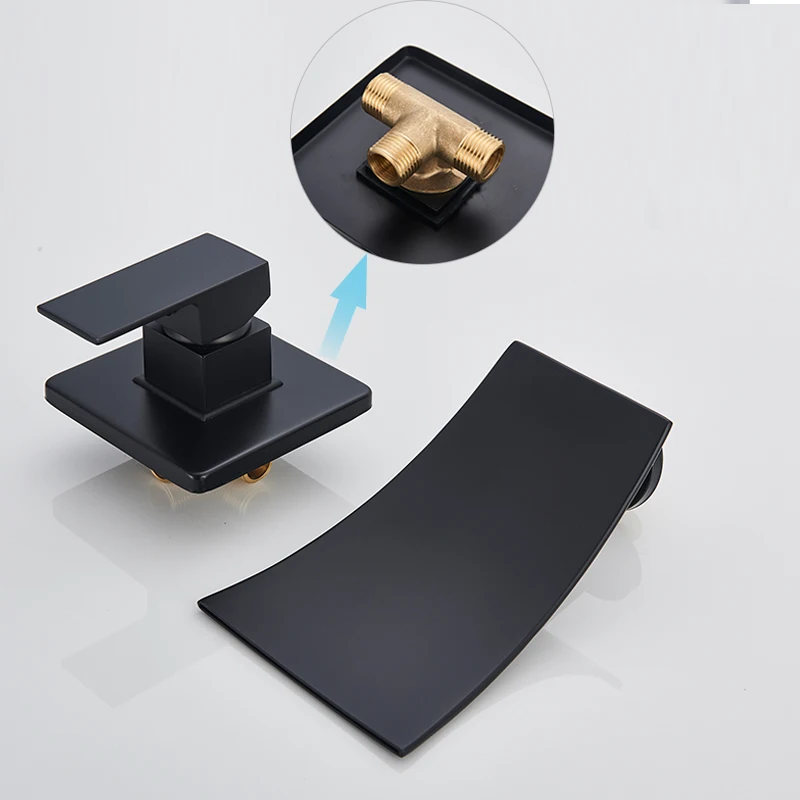 

Chrome Matte Black Natural Waterfall Water Faucet Washbasin Sink Mixer Wash Basin Faucet Bathroom Faucet In Wall Installation