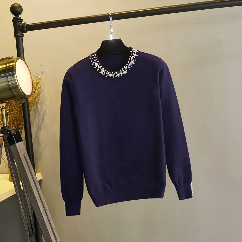 

Женский трикотажный пуловер, черная рубашка-топ для осени и зимы, 2021