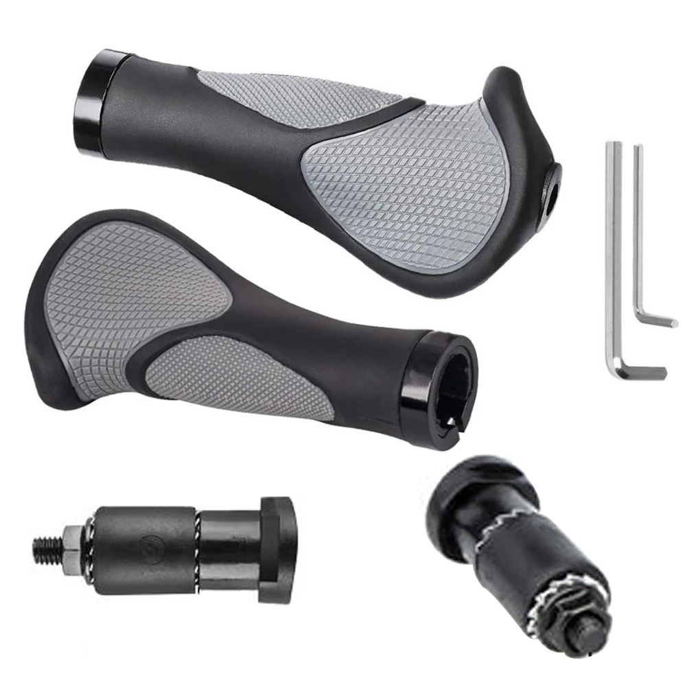 

1 Pair Mountain Road Cycling Bike Bicycle MTB Handlebar Cover Grips Soft Rubber Anti-slip Shockproof Handle Grip Lock Bar End