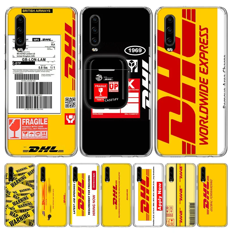 Забавный силиконовый чехол DHL Express с рисунком для телефона Huawei P30 P20 P40 P50 P10 Mate 20 30 40 10 Lite Pro, чехол на заказ