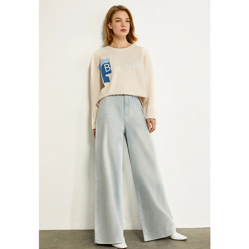 AMII Minimalism Autumn Winter Sweaters For Women Fashion Oneck Letter Loose Oversized Sweater Women's 12070390 | Женская одежда