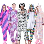 Пижама-Кигуруми для взрослых, зимняя, фланелевая, теплая, ползунки для девочек