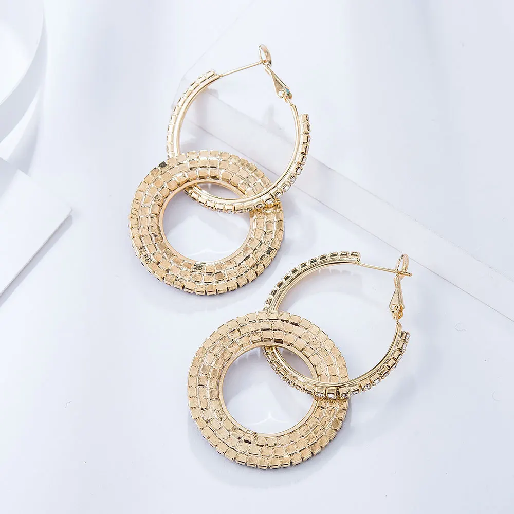 Viennois Gold Color Hoop Earrings for Women Boho Round Female Party Metallic Chic Fashion Jewelry | Украшения и аксессуары