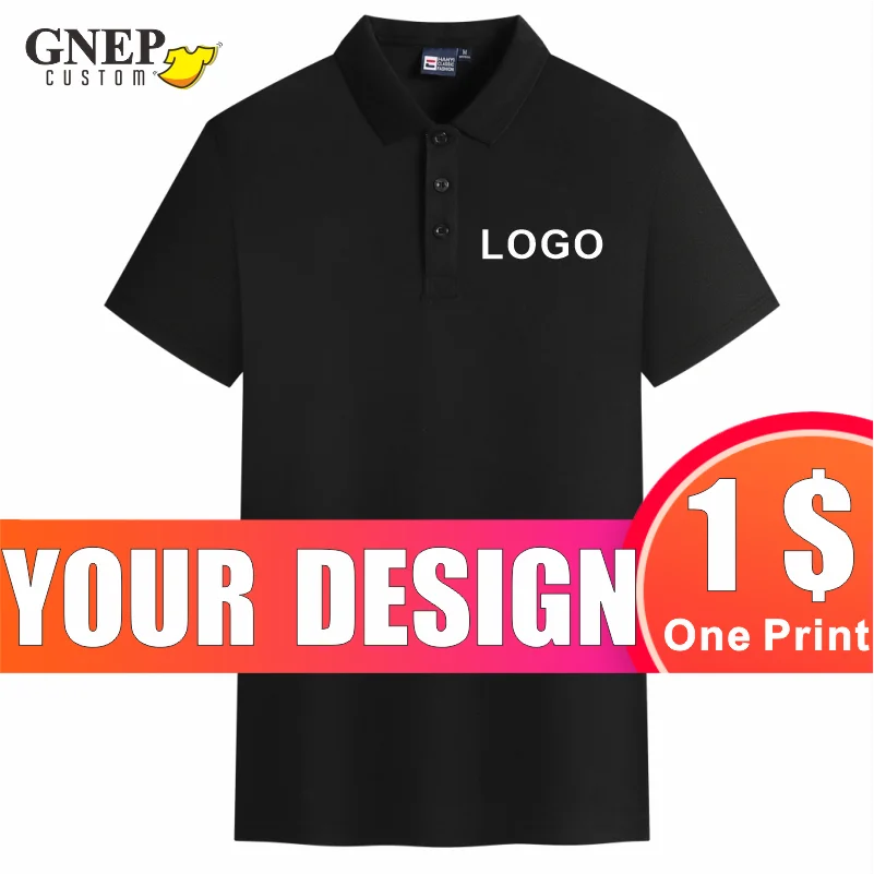 

Summer Breathable Polo Shirt Custom LOGO Pure Color Men’s Women’s Polo Personalized Design Logo Top Short Sleeve Lapel Polo