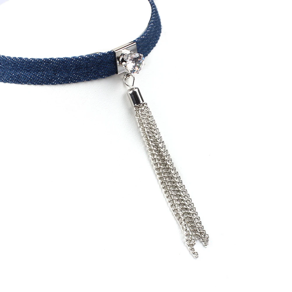 

80% Hot Sales!!! Women Fashion Tassel Denim Choker Short Necklace Party Charm Punk Jewelry Gift Wholesale Dropshipping New