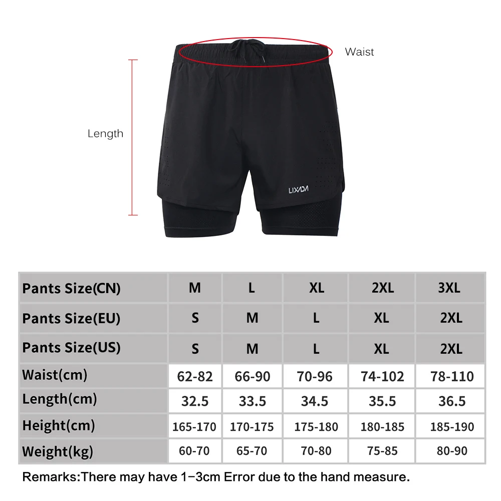 Мужские спортивные шорты Lixada быстросохнущие дышащие для занятий спортом бега