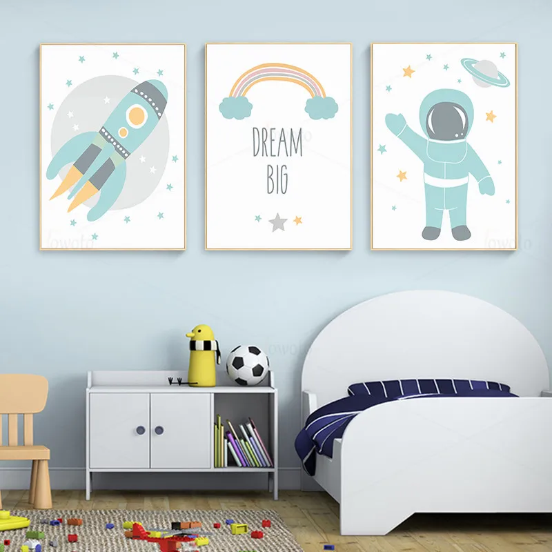 Плакат с мотивами мечты большой вдохновения астронавт космический корабль