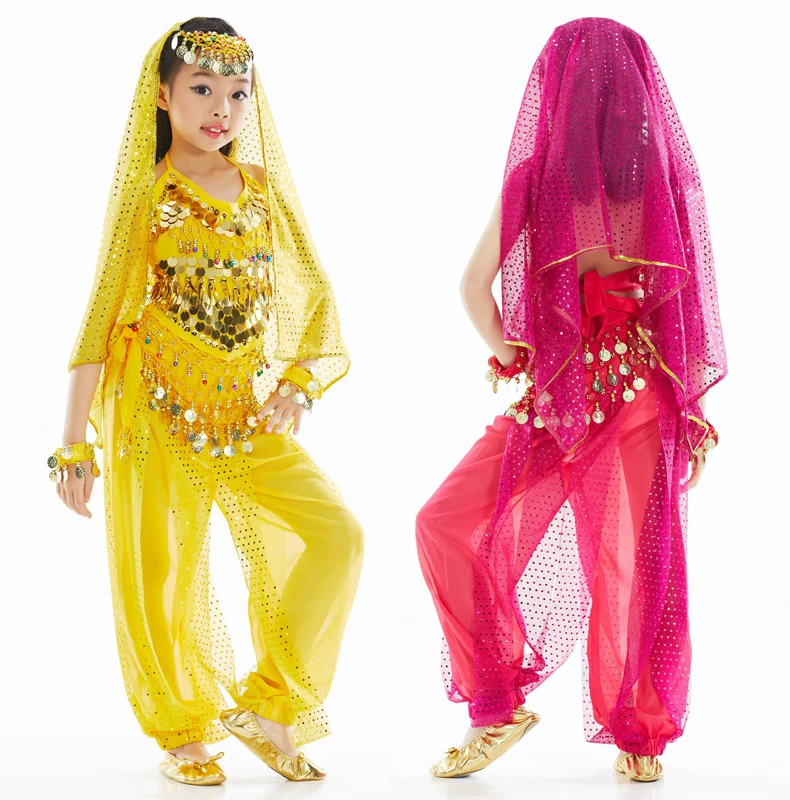 Детский костюм для танца живота Bellydance индийская одежда костюмы из 5 предметов
