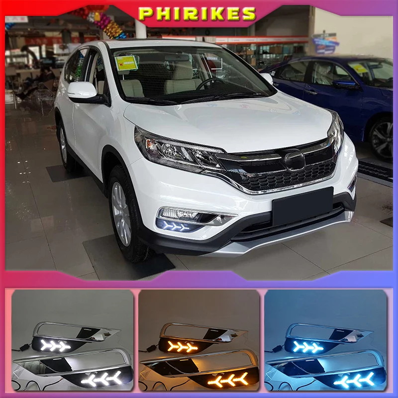 

Дневные ходовые огни DRL с указателем поворота, противотуманные фары, реле дневного света, автомобильный стиль, 2 шт., для Honda CRV CR-V 2015 2016