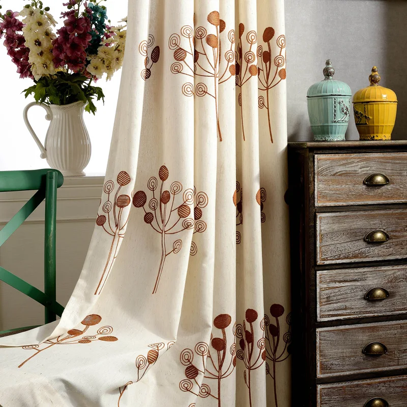 2021 новый стиль Современные Простые пасторальные китайские занавески хлопок