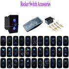 20x синяя светодиодная подсветка ВКЛ.ВЫКЛ. Клавишный переключатель 12 В20A 24 В10A 5 контактов SPST водонепроницаемый IP68 автомобильный лодочный клавишный переключатель аксессуары Запчасти