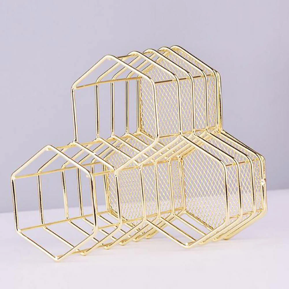 Креативный шестигранный кованый макияж комплект для кисточек держатель