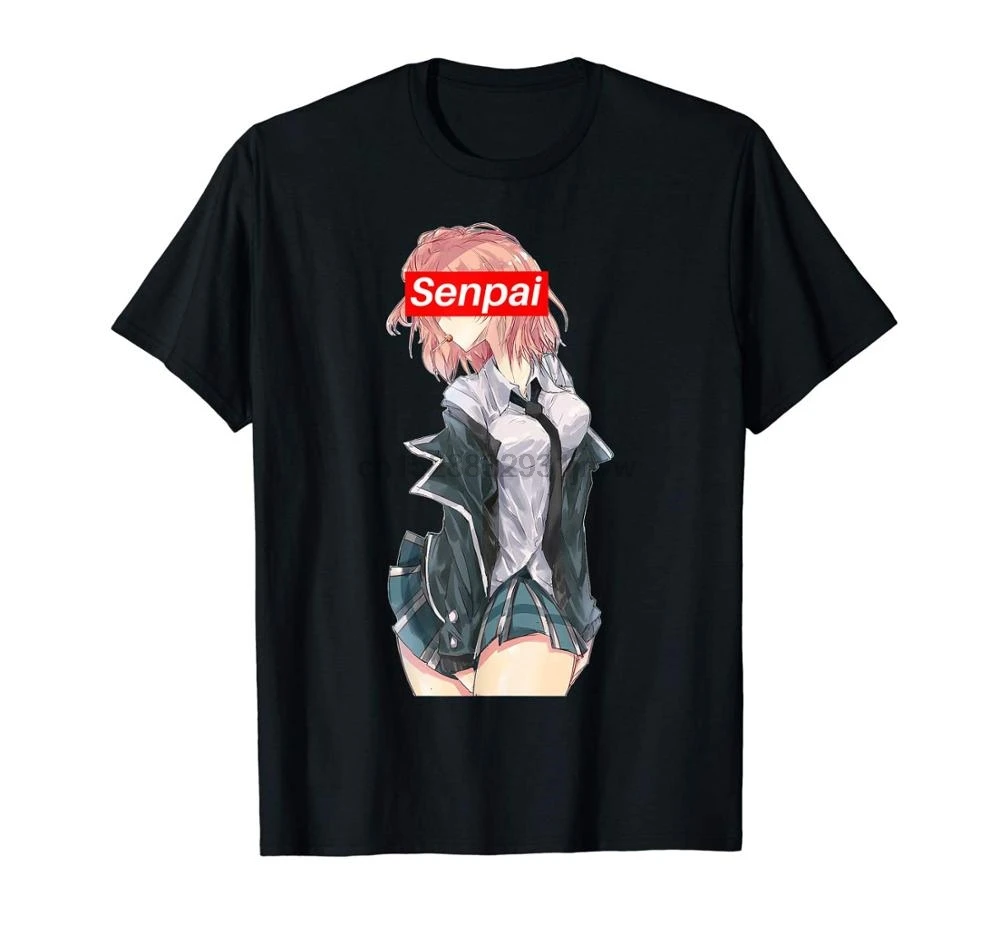Милая рубашка Senpai с японским аниме для девушек логотипом в красной коробке