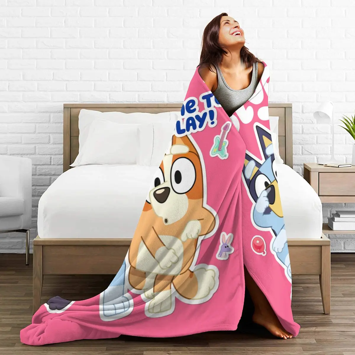 

3D Cartoon Sherpa Blanket Warm Super Soft Flannel Office Nap Bedspread Sofa Bedding Plush Quilt Plaids 296083114