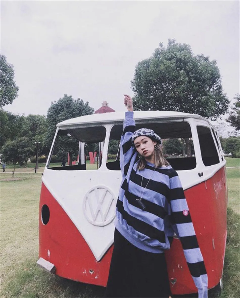 

C.E CAVEMPT STRIPE OVERDYE Crewneck Mens Woman Wash Sweatshirts Cav Empt Hoodie