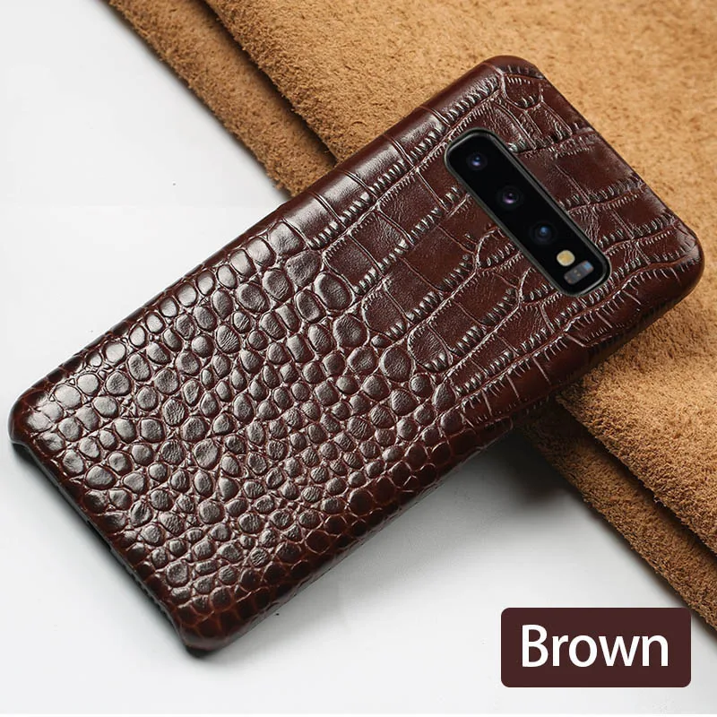 Brown Чехол для телефона для samsung s10 lite a10 a80 s4 s5 note 4 5 7 a3 a5 a6 a7 a8 a9 карт и узором «крокодиловая кожа» для j3 j5 j6 j7 j8 - Цвет: Brown